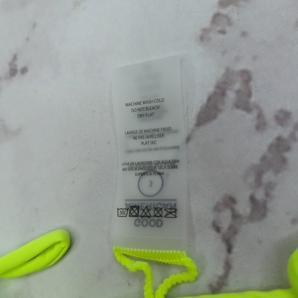 Good American Swim Bottom Women Electric Green Tiny Ties Bikini Neon - Picture 11 of 11